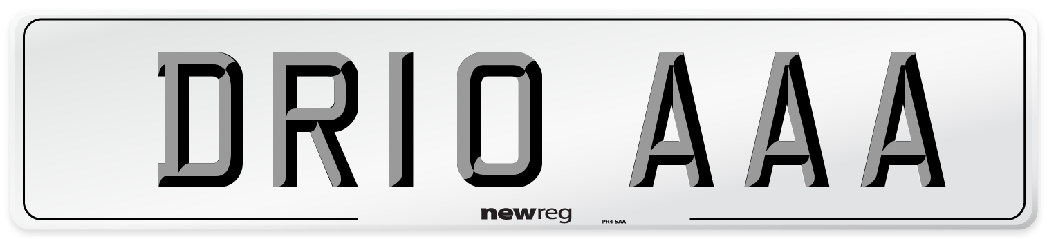 DR10 AAA Number Plate from New Reg